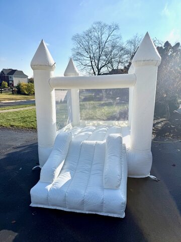 White Bounce Mini Castle with Slide 6ft x 6ft