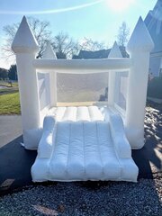 White Bounce Mini Castle with Slide 8ft x 8ft