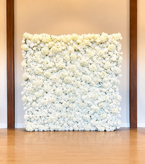 8-ft x 8- ft White Hydrangea and Rose Flower Wall 