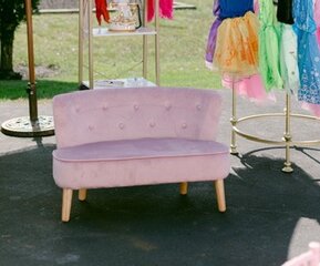 Kids Pink Velvet Couch