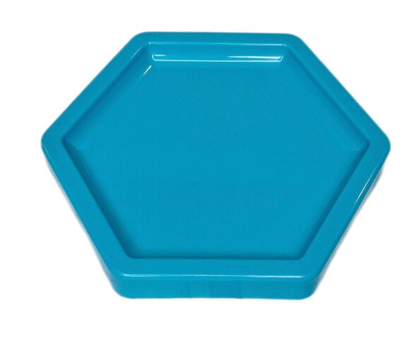 Hexagon Pastel Aqua Blue Plastic Tray - 6.5