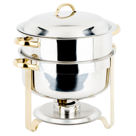 14 Qt. Round Gold accent  Chafer Dish