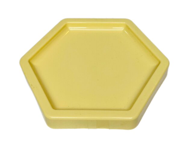 Hexagon Pastel Yellow Plastic Tray - 6.5