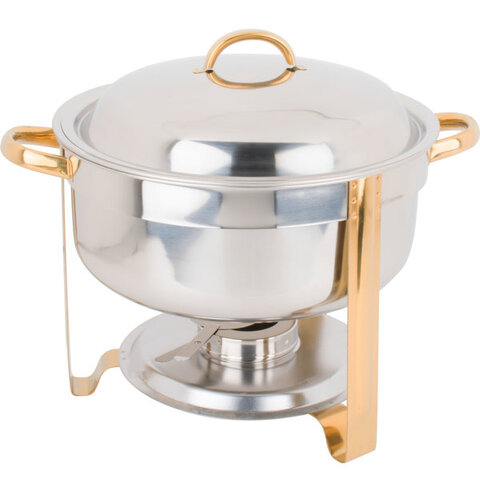Deluxe 8qt Gold Accent Soup Chafer Dish