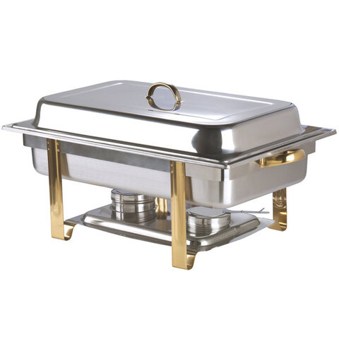 Deluxe 8qt Gold Accent Chafer Dish