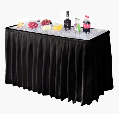 Ice cooler Table 4' with skirt (Black or White)