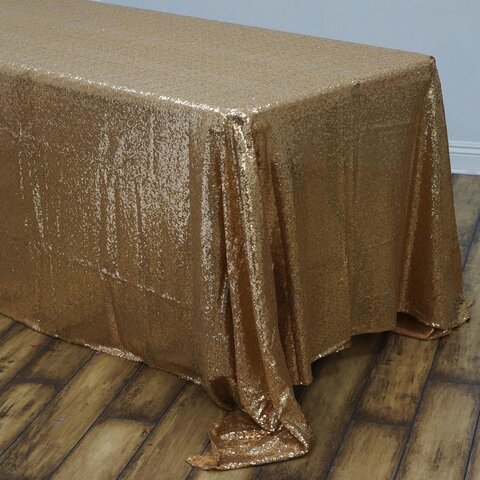 Sequin Tablecloth for 6' Table - GOLD