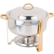 Deluxe 8qt Gold Accent Soup Chafer Dish