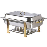 Deluxe 8qt Gold Accent Chafer Dish