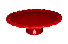 10" Red Cake Stand - Ceramic