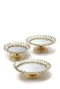 Gold Cake Stand Set of 3 w/ Mirror Plate - Lotus