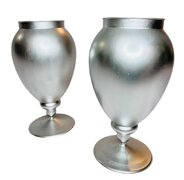 13" Tall Silver Vase Set