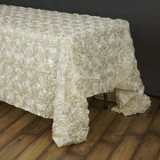 Rosette Tablecloth for 6' Table IVORY