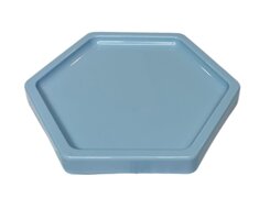 Hexagon Pastel Blue Plastic Tray - 8