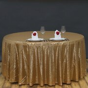 Round Sequin Tablecloth 108" GOLD