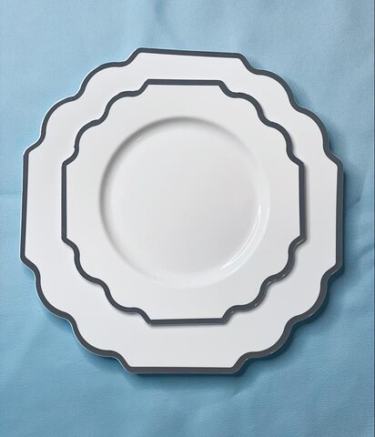 Disposable Dessert Plates - Silver Rim
