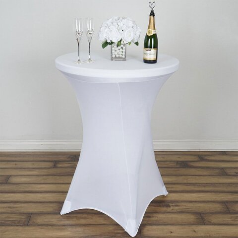 32in Round Cocktail Table w/ White Cover