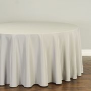 108 in. Round Polyester Tablecloth Silver
