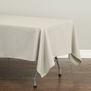 60 x 126 in. Rectangular Polyester Tablecloth Silver