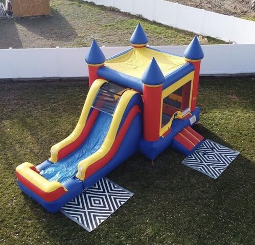 Rainbow Bounce House with Slide Wet