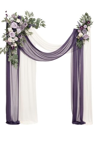 Arch Floral and sheer drape - Purple 