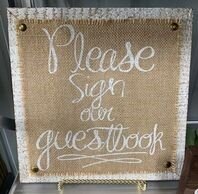 Please sign our guestbook Burlap 