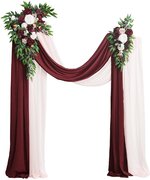 A2 Arch Floral and sheer drape - Burgundy 