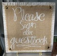 Please sign our guestbook Burlap 