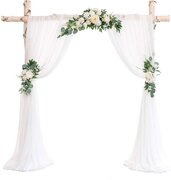 Arch Floral and sheer drape - White 