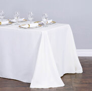 8 Ft Banquet Linen WHT