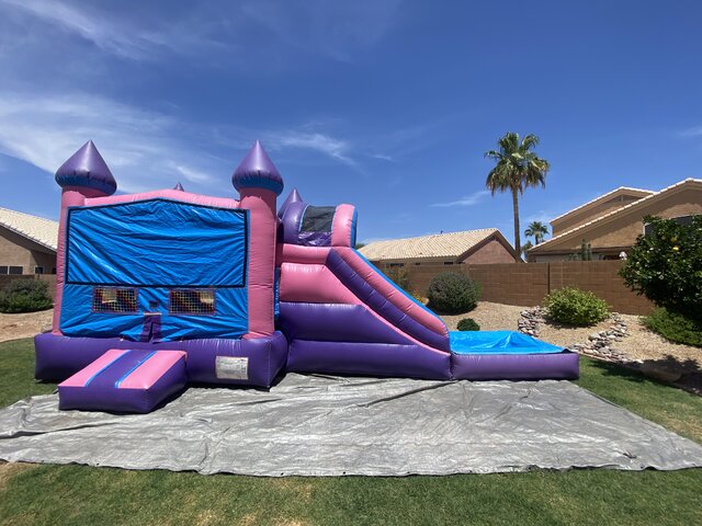 Big Princess Water slide Combo / Obstacle Course Inside 