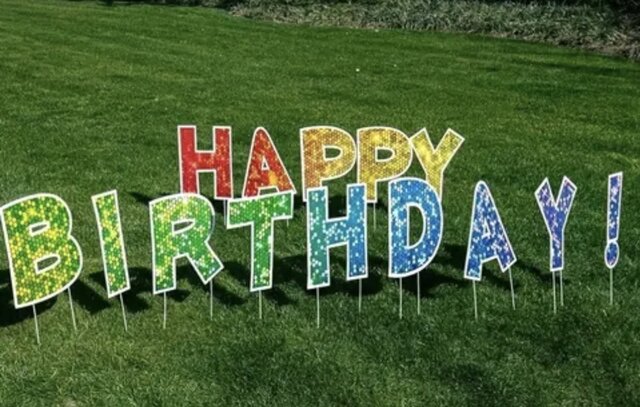 15” Happy Birthday Yard Sign