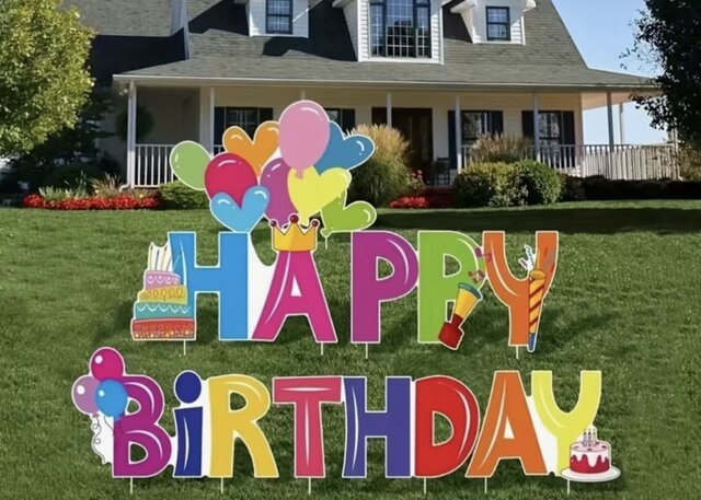 10” Happy Birthday Yard Sign 