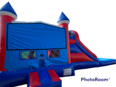 Big Combo White Top Water Slide Obstacle Course Inside 