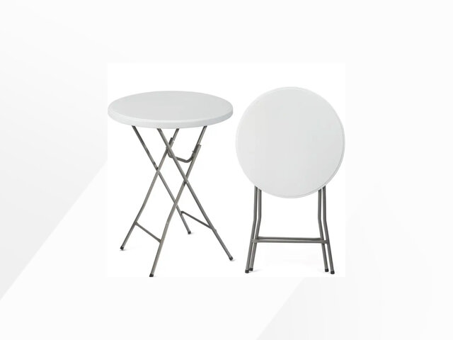 White folding pub tables
