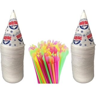 Snow Cone Cups and Straws 50ct