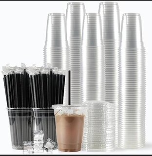 12oz Cups Lids and Straws 50ct