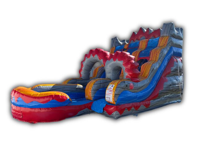 16ft Lava Dual Lane Water Slide W/ Splash Pool