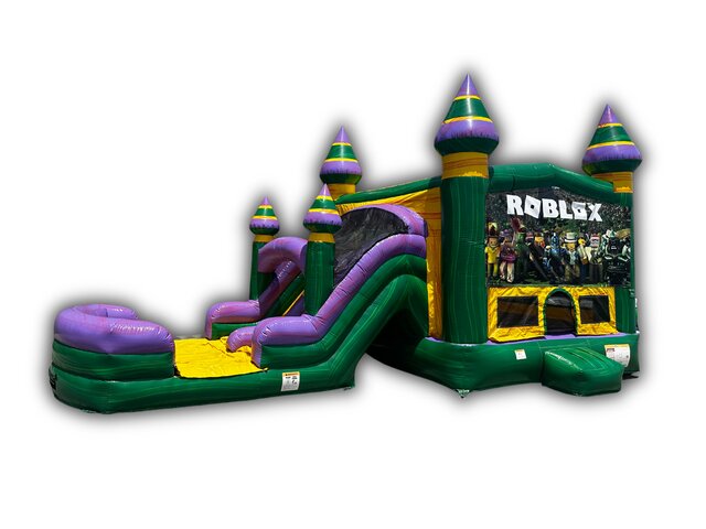 Roblox Bounce House & Dual Lane Slide Combo W/ Splash Landing