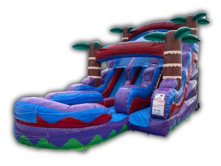 16ft Hurricane Dual Lane Water Slide W/ Splash Pool