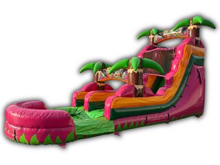 17ft Pink Jungle Water Slide W/ XL Pool