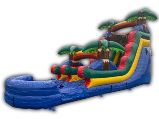 17ft Tropical Water Slide W/ XL Pool