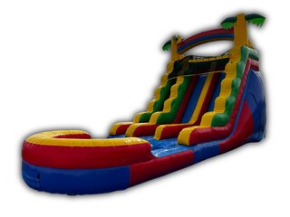 19ft Retro Dual Lane Water Slide W/ XL Pool