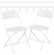 <center>White Plastic Folding Chair