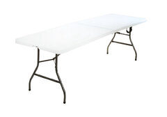 <center>Pick/Drop 8ft White Plastic Folding Table 
