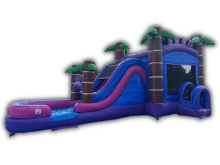 Mega Purple Bounce House & Slide Combo W/ Splash Pool