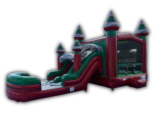 Strawberry Bounce House & Dual Lane Slide Combo W/ Splash Pool
