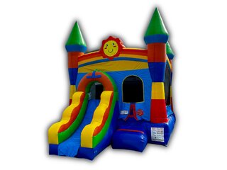 <center> Smiley Dry Bounce House & Slide Combo (10 & Under ONLY) <br><br>Dry Usage Only