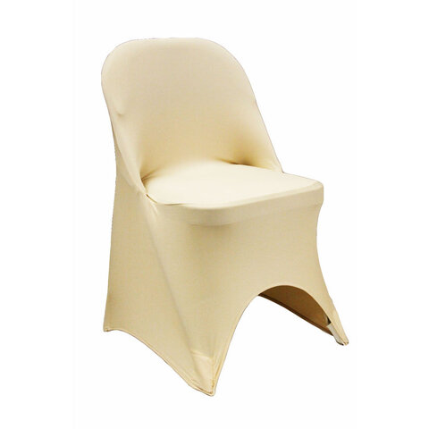 Champagne Folding Spandex Chair Cover