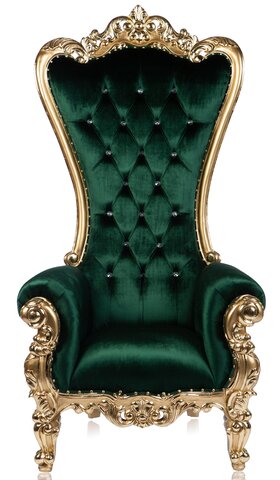 Emerald Green/Gold Throne Chair 